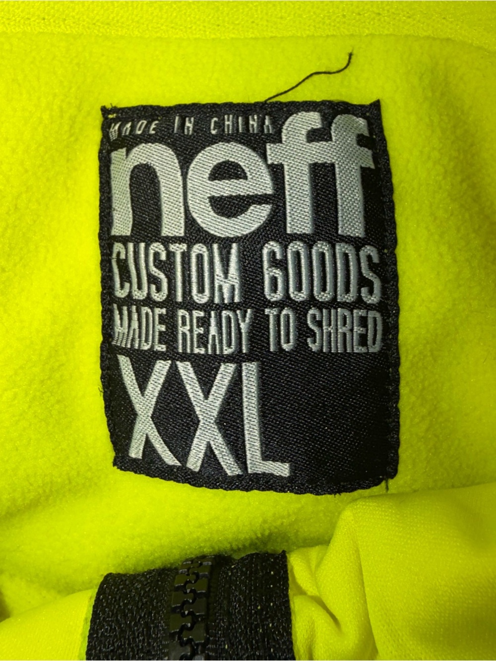 Neff High-Vis Neon Yellow and Black Logo Hoodie unisex 2X sweater - Picture 5 of 7